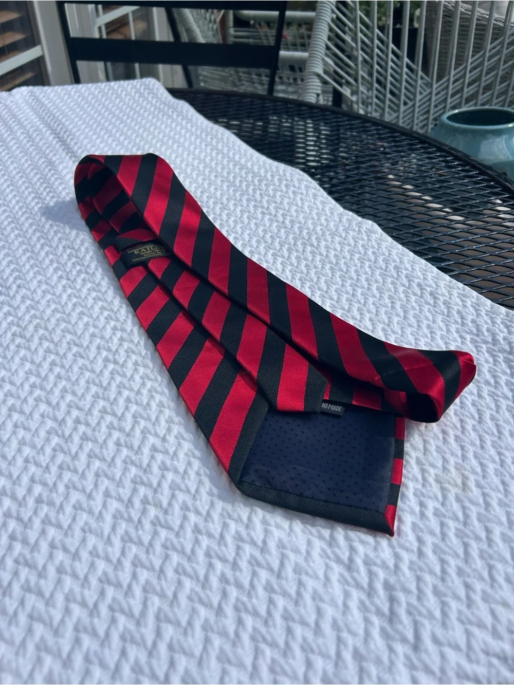 Classic Red and Black Diagonal Stripe Tie